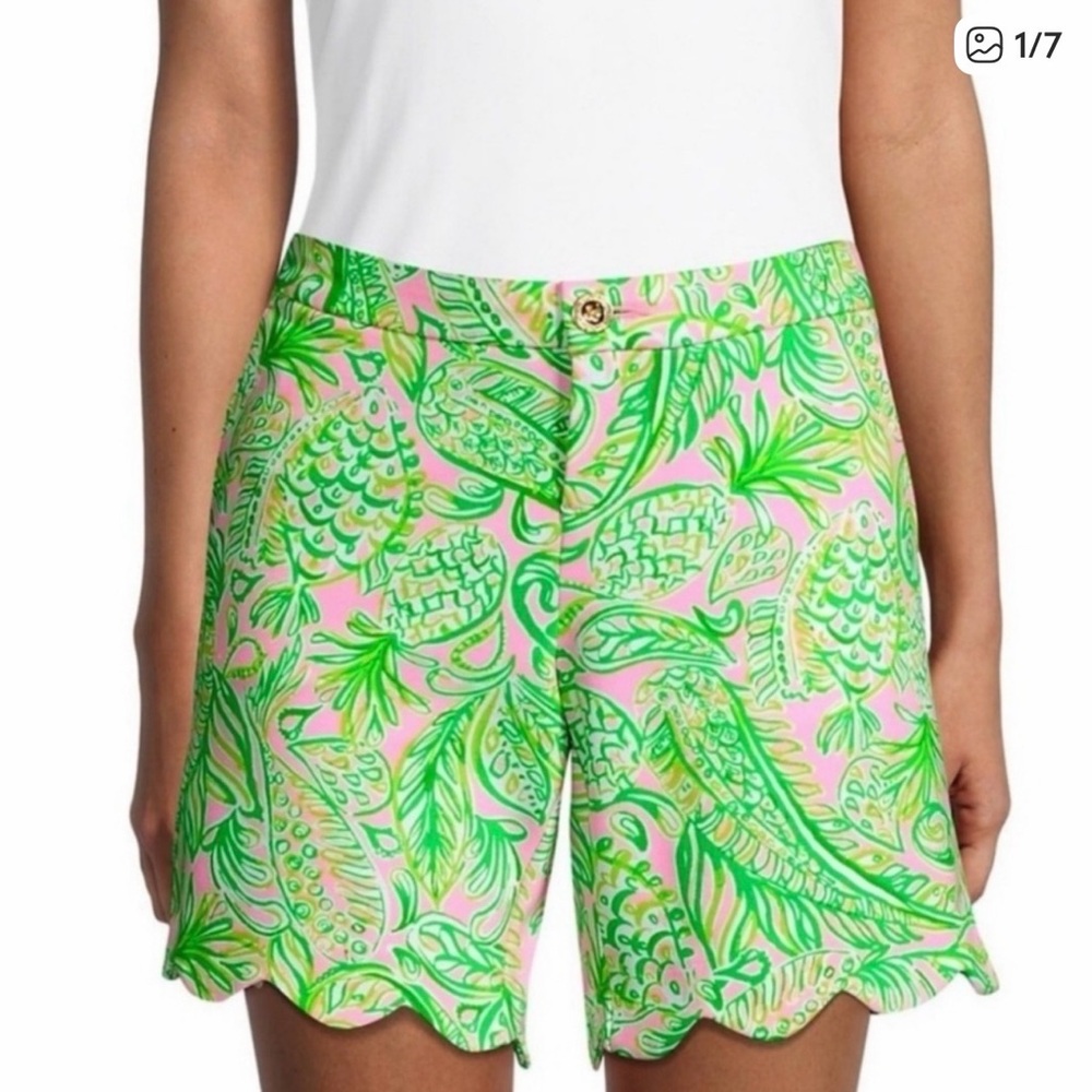 Lilly Pulitzer Pink and Green Patterned Shorts - Picture 7 of 7